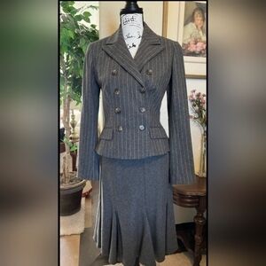Ralph Lauren Gary Pinstripe Skirt Suit